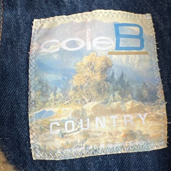 Cole B Country Denim Jacket With Faux Fur Lining Country Boho - Picture 2 of 8